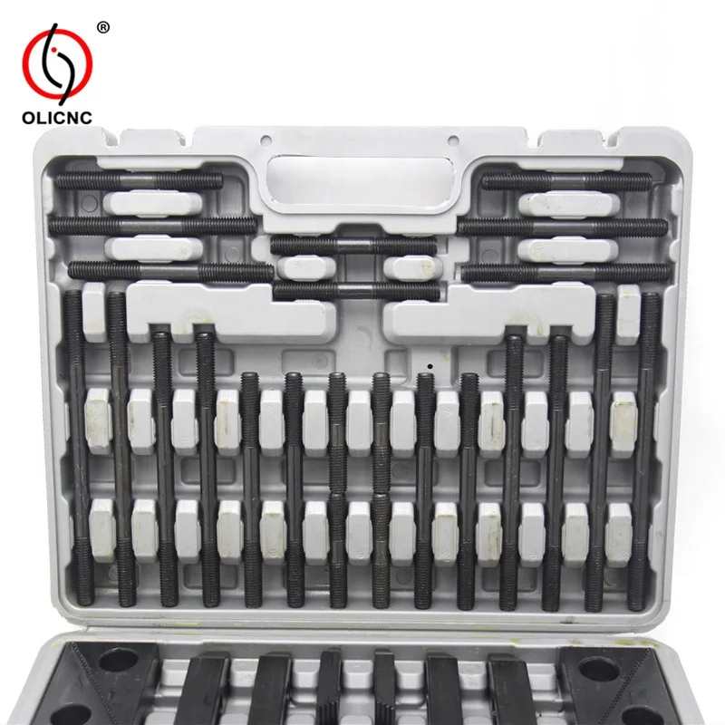 Machine Tools M16 CK16 52PCs 58PCs Steel Clamping Kits M18 T-nuts HRC27-37 clamping kit M6 M8 M10 M12 M14 M16 clamping kit 58pcs