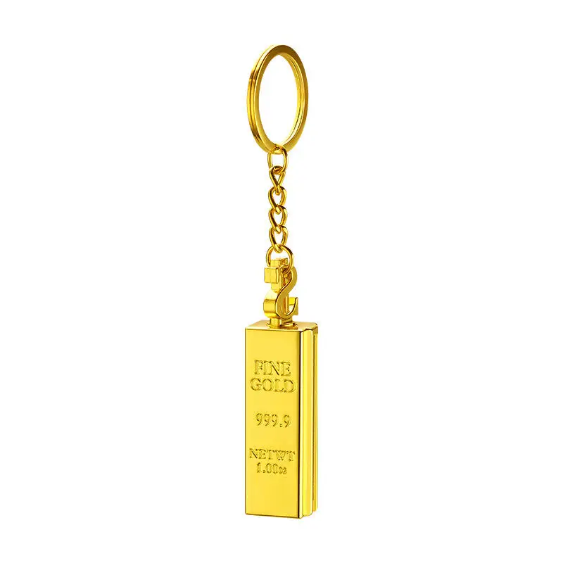 Creative Portable Gold Bar Lighter Matching Key Chain Vintage Kerosene Key Chain Lighter