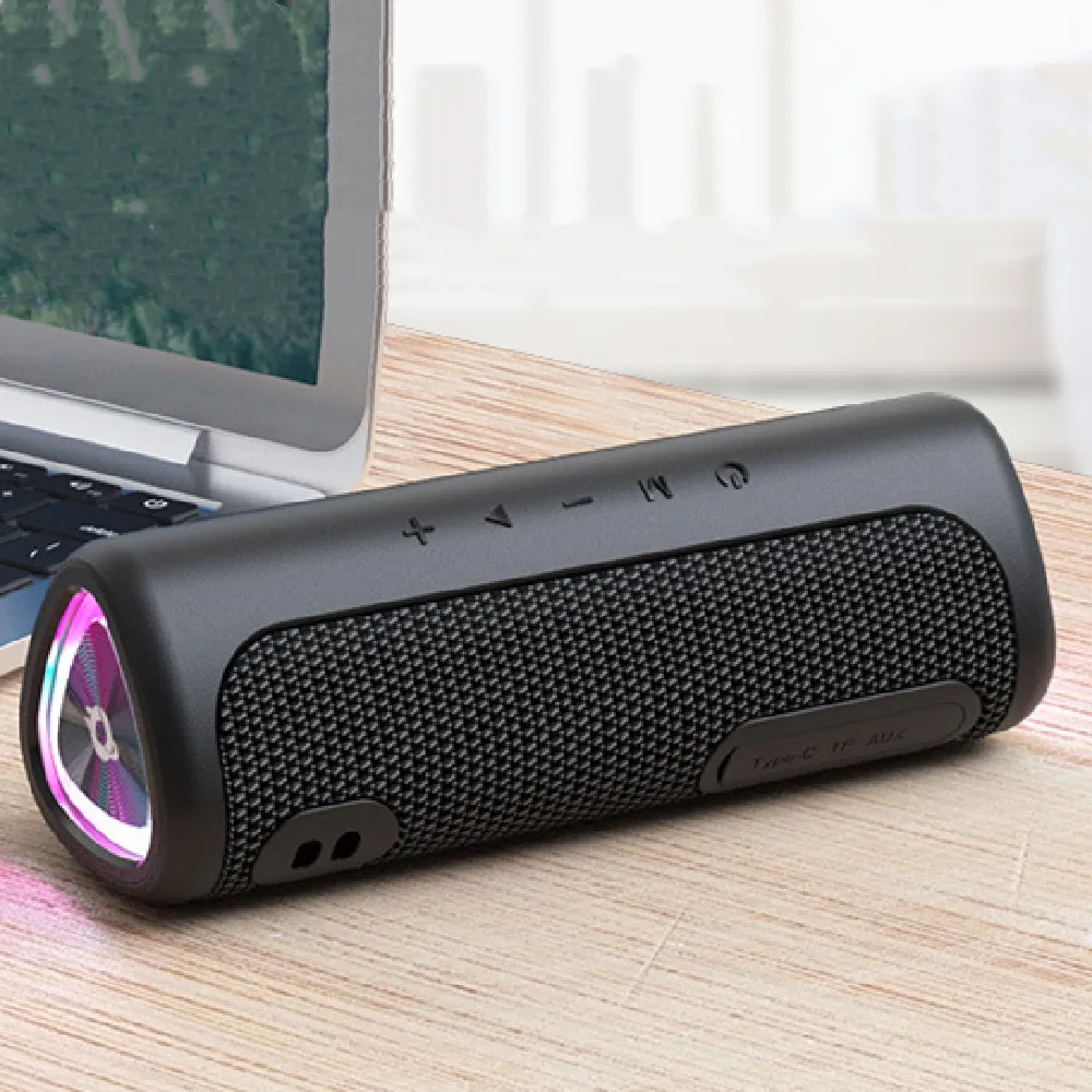 Portable Small Metal Cool LED Light  Blue Tooth Retro Waterproof Mini Amplifiers And Speakers Power Mixer