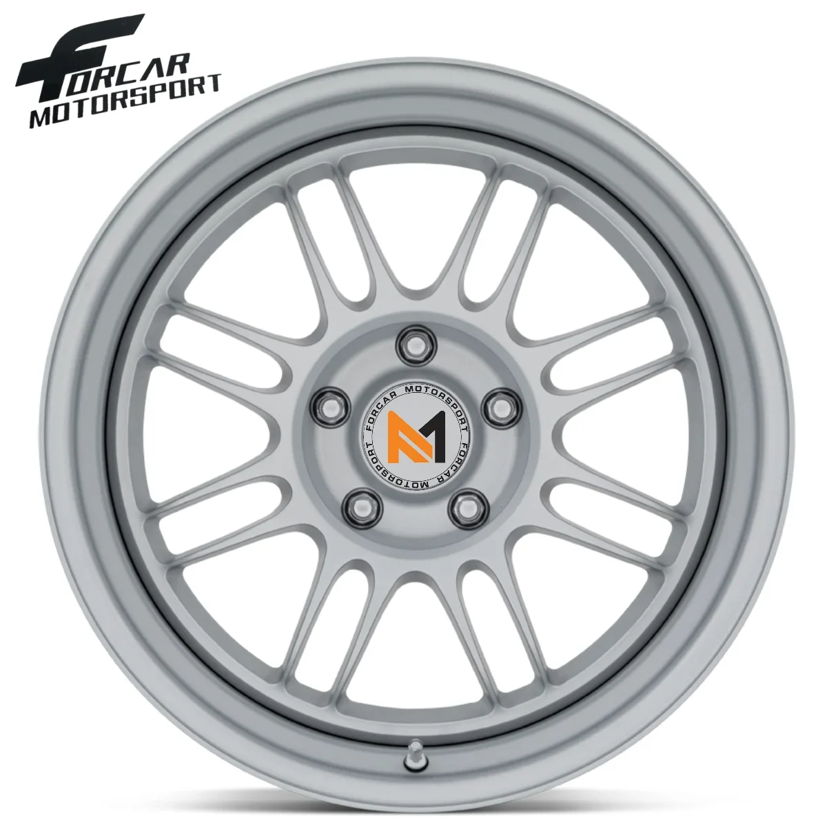 Forcar Grey 5 Holes Two-Pieces Design Deep Lip Passenger Car High Quality OEM Forged Wheel