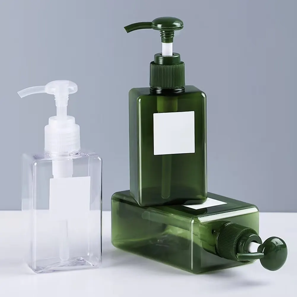 MAYSURE Custom Empty 150ml 250ml 500ml  Multi-Function Clear White Square Shape Body Lotion Shampoo Bottle with Easy Press Pump