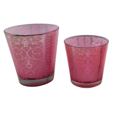 Hot selling mini glass mosaic tealight candle holders wedding decorative glass candles jars with lids