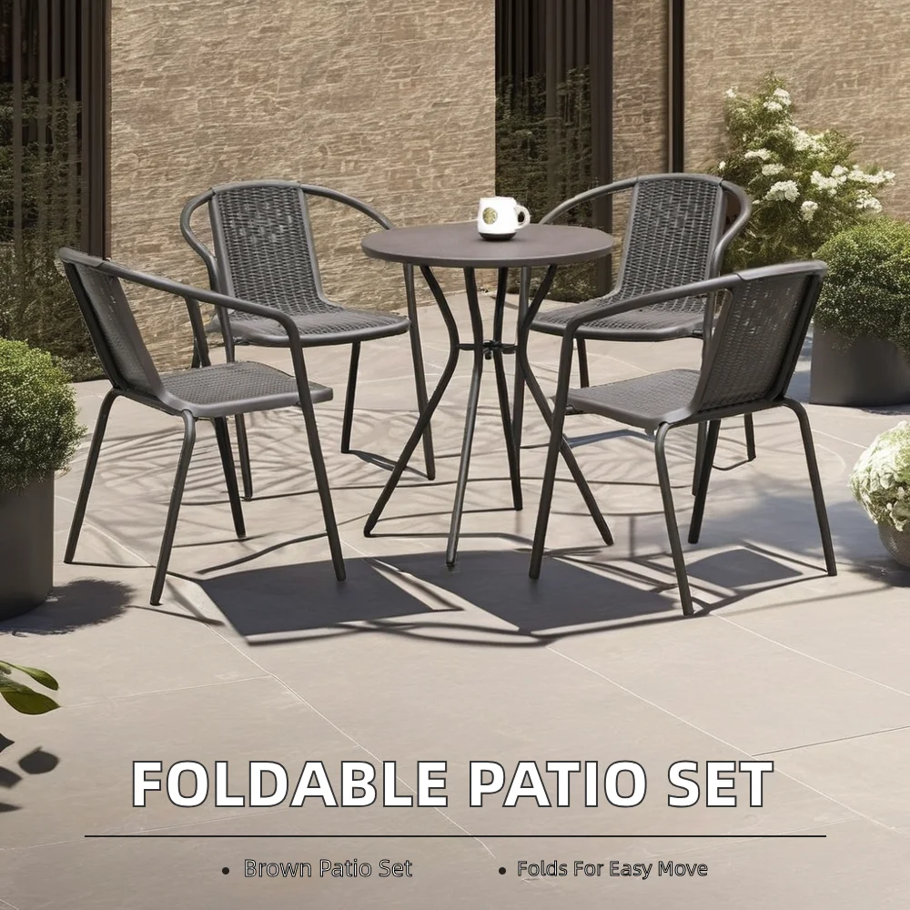 Multifunctional Outdoor Dining Set Folding Plastic Patio Table and Chair for Restaurant Park Hotel Made in China