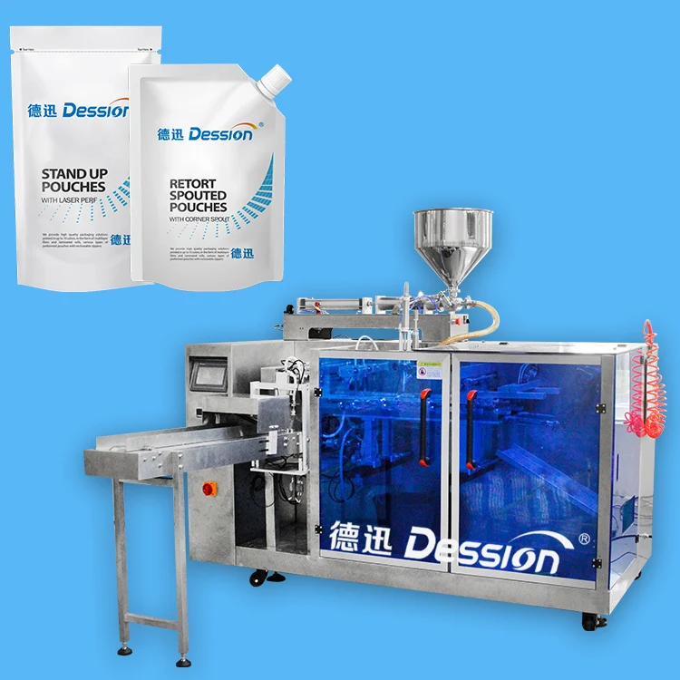 Easy Setting Fruit Flavour Jelly Sachet Filling Sealing Machine Juice Jelly Irregular Spout Pouch Filling Packing Machine