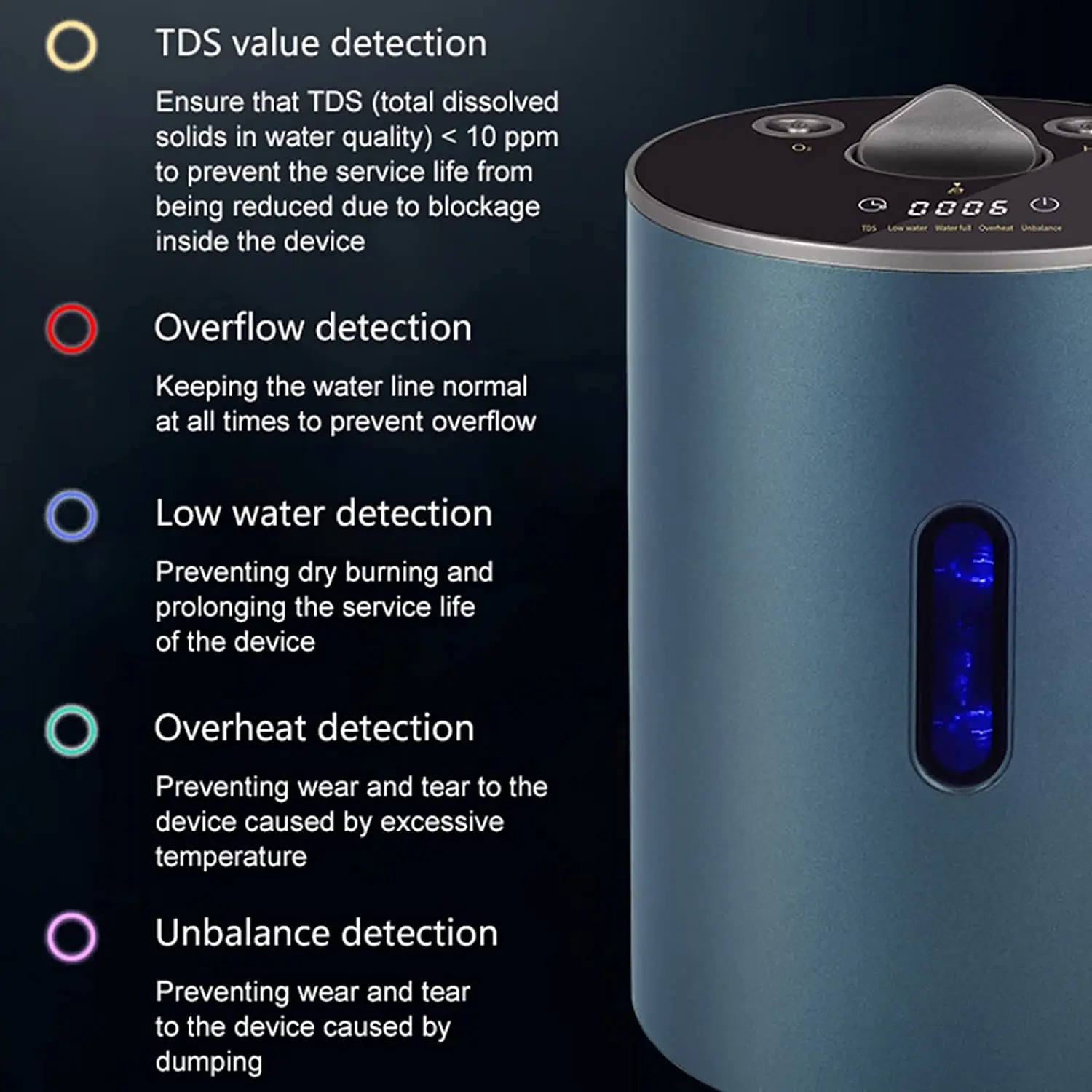 HO-1 150ml hydrogen breathing inhalation machine water bottle inhaler oem