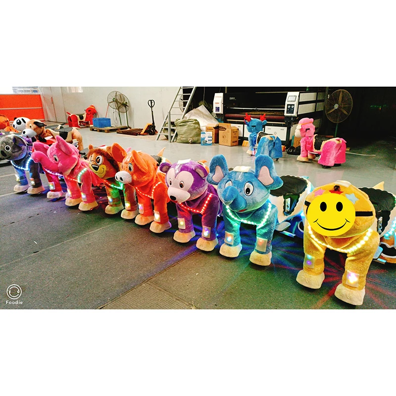 Funny Electric Walking Machine Coin-Operated Ride-On Toy Plush Stuffed Animal for Mall Use