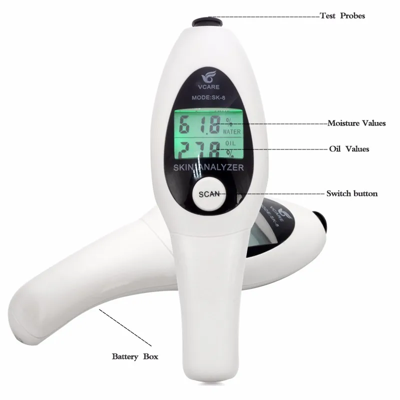 
New Product Portable Digital Face Skin care Machine Moisture Analyzer analizador de la piel 