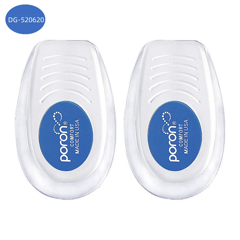 BDE Hot Selling Gel Heel Cushion Pad U-Shape Heel Cup Water Ripple Design Shock Absorption Transparent Two Colors Foot Pad Poron