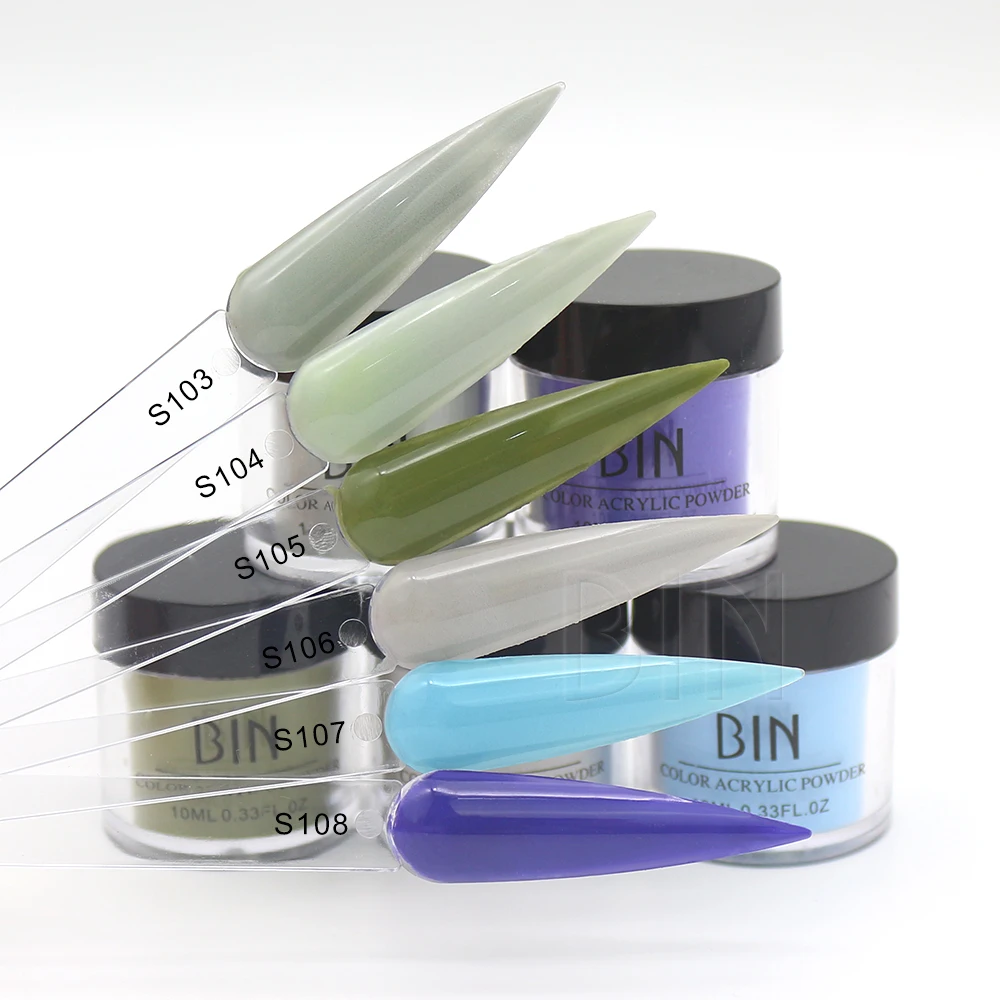 BIN professional private label 120 colors polymer acrylic dipping nail powder