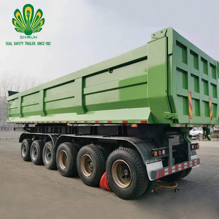 Low Price 3 4 5 6 Axle 80 Ton U-Shape Self Discharge Rear End Tipper Dump Trailer Truck Semi Trailer for Sale