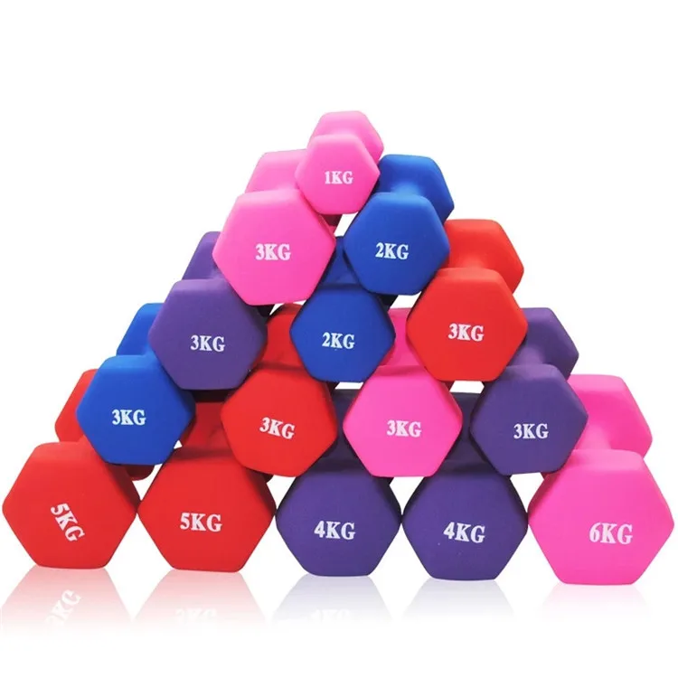 Gym Equipment Cast Iron Vinyl dipping Neoprene Coated Colorful Dumbbell For Woman Children