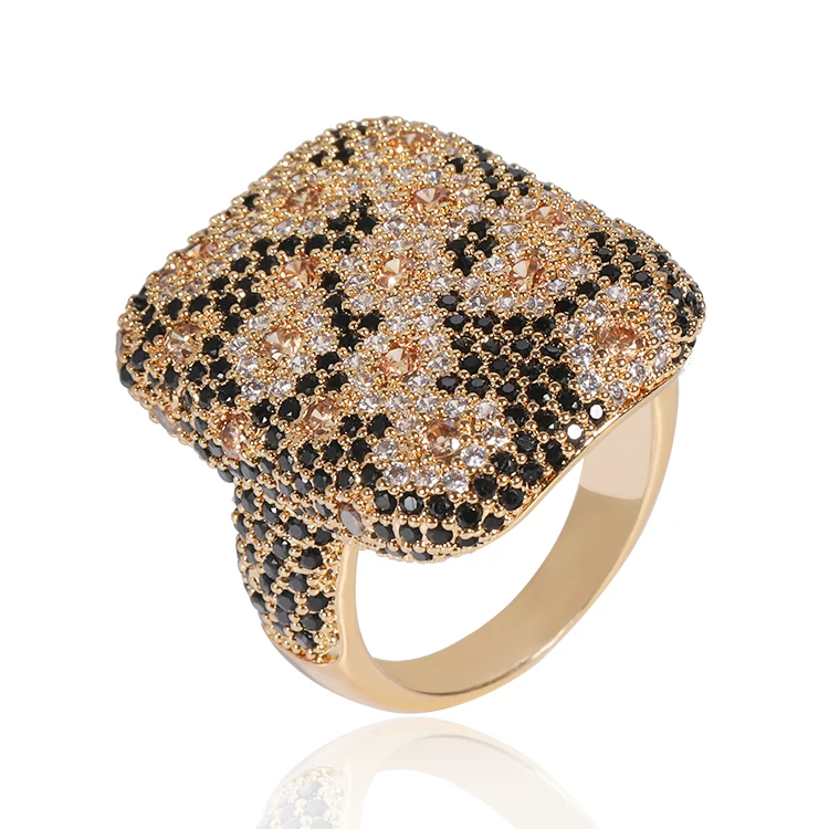 rectangle shaped crystal cubic zirconia ring Rose gold plated pink colored Factory price Guangzhou jewellery rings