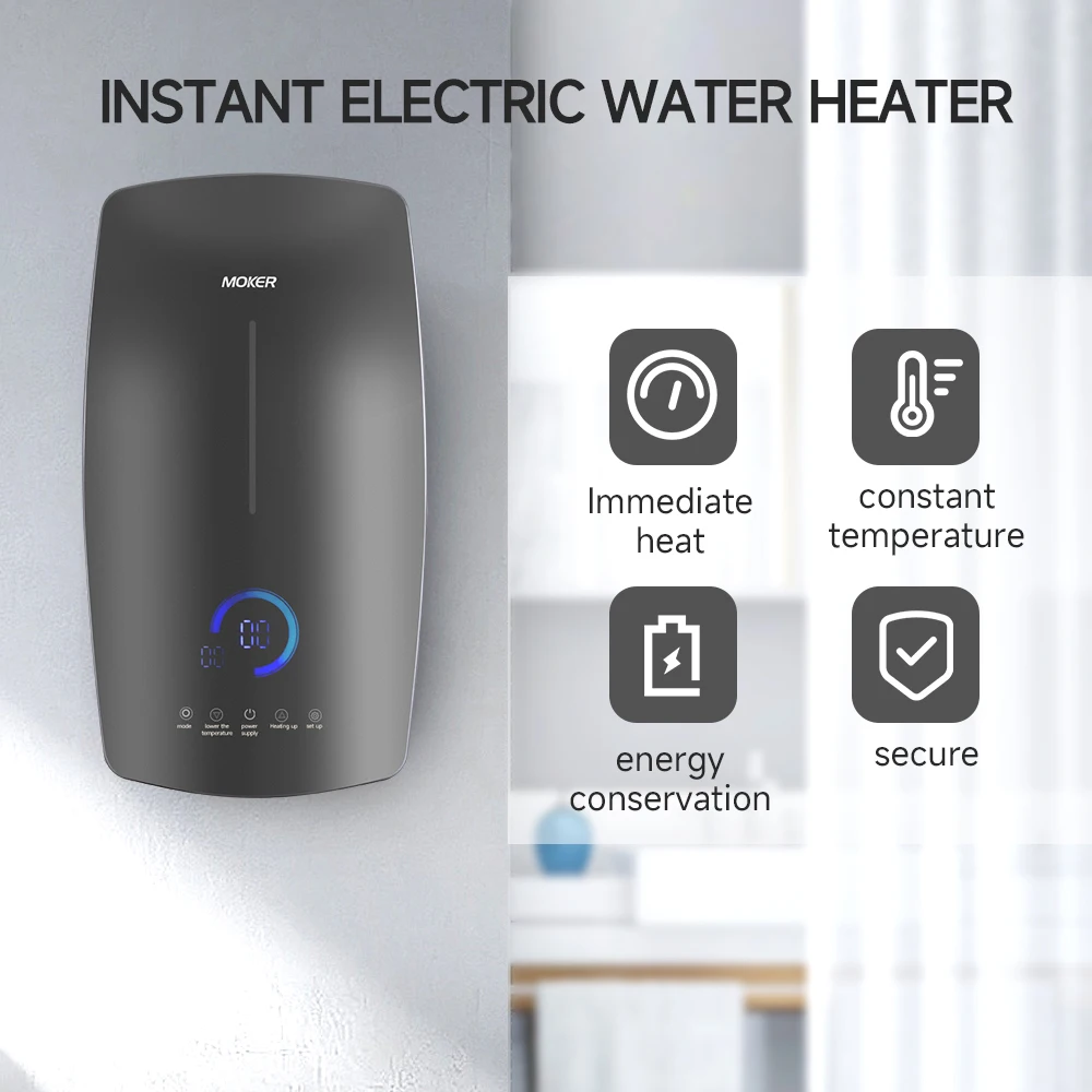 chauffee eau douche ELCB 230V On Demand Hot Water Heater Electric Instant Shower Water Heater Tankless Geyser