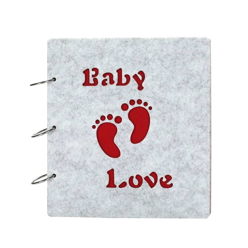 
Simple hollow baby love polyester album self-paste laminated inside pages black and white DIY manual album 8 10 12 inches 