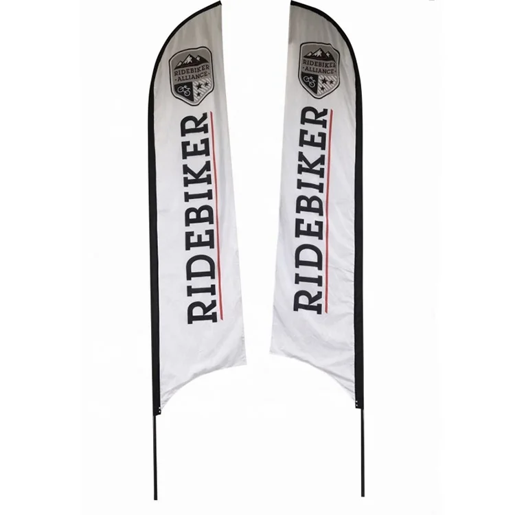 Beach Flag &Pole Base Feather Flags Banner Promotional Advertising Wind Custom Feather Knife Shape Outdoor Business Activity