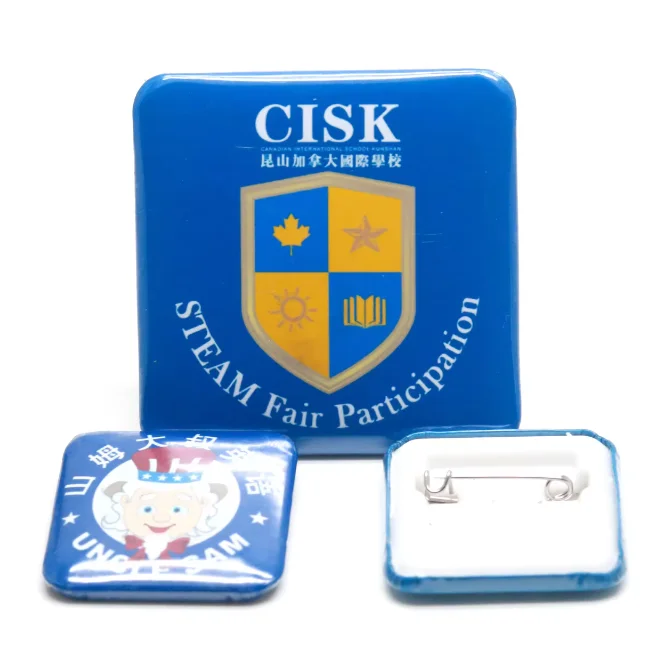 Wholesale Blanks 50mm Square Button Badge Pins Material Components