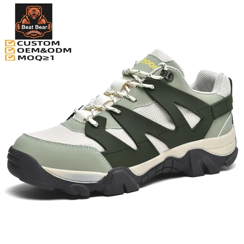 Custom Welding Industrial Hiking Climbing Cow suede leather rubber outsole work boot woodland safety shoes