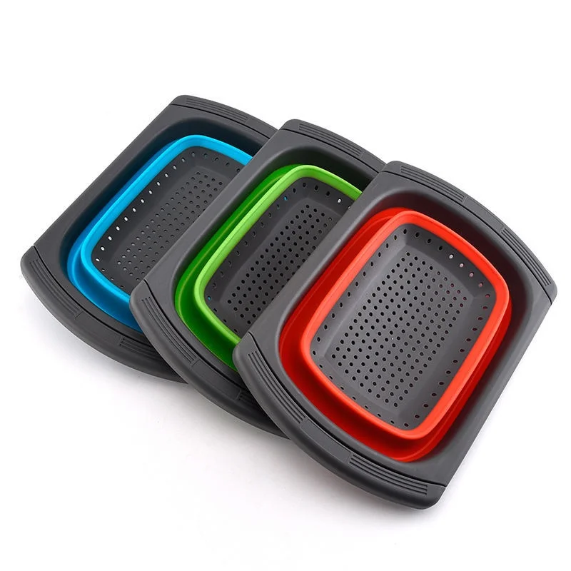 OEM & ODM BPA-Free Foldable Kitchen Colander Wholesale Metal and Silicone Basket Strainers for Food & Fruit Washing