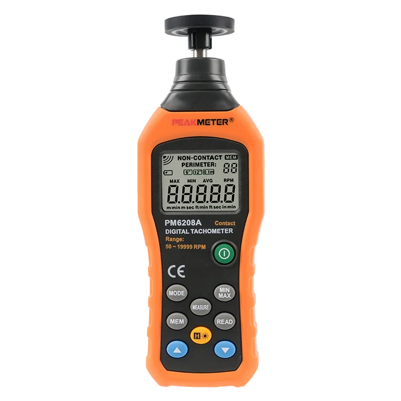 Peakmeter PM6208A High Quality Digital Portable Tachometer PM6208A with Data Hold Rotation speed Tester