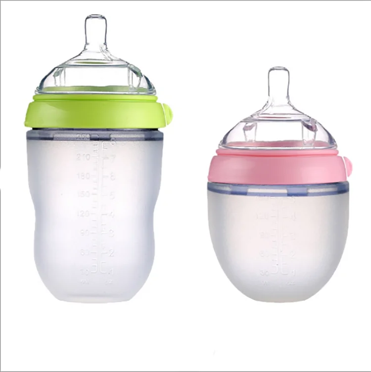Hot Selling Food Grade Silicone Baby Bottles Bpa Free Silicone Feeding Baby Milk Bottle Custom Design
