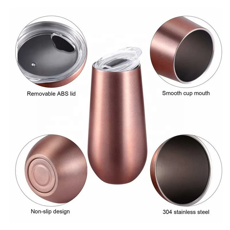 New product ideas 2024 Custom Logo Double Wall Tumbler Stainless Steel 6oz champagne flute tumbler cup