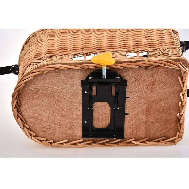 High Quality Shampoo Bicycle Bike Garden Handmade Natural Vine Pet Cat Dog Carrier Handlebar Basket