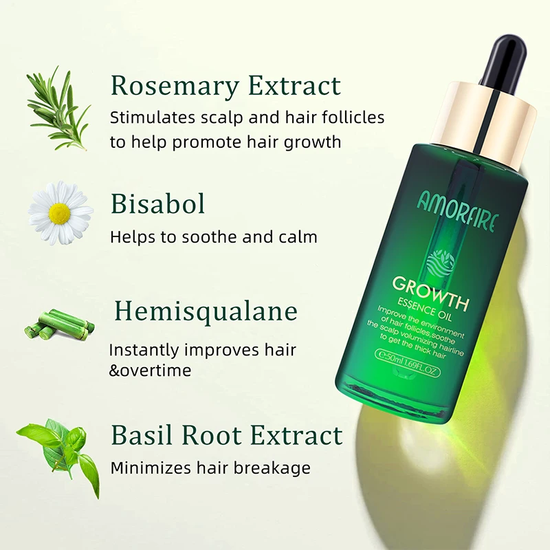 Private Label Organic Smoothing Repairing Hair Care Treatment Anti Loss Regrowth Scalp Elixirs Hair Growth Oil Serum 50ml