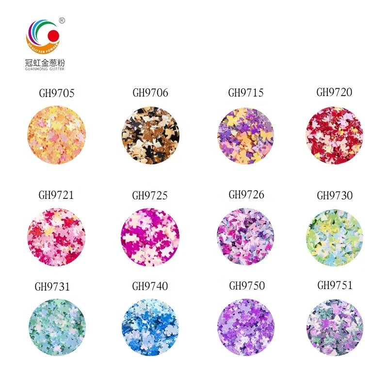 2020 New Neon Color PET Eco-friendly Chunky Bowknot Irregular Shape Glitter Powder Body Face Loose Glitter Craft Decoration