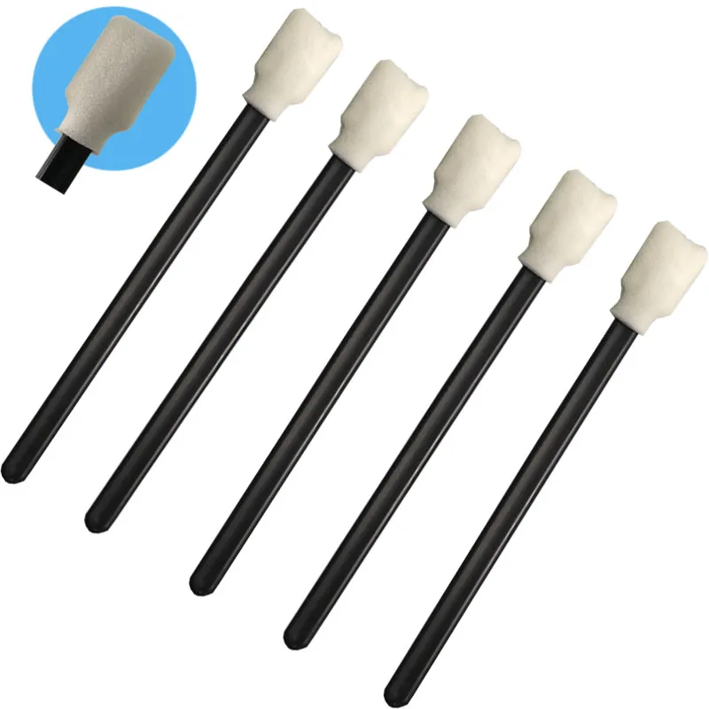 TX707 Dustless Cleanroom Sponge Foam Tip Printer Head Cleaning Swab with Black Handle