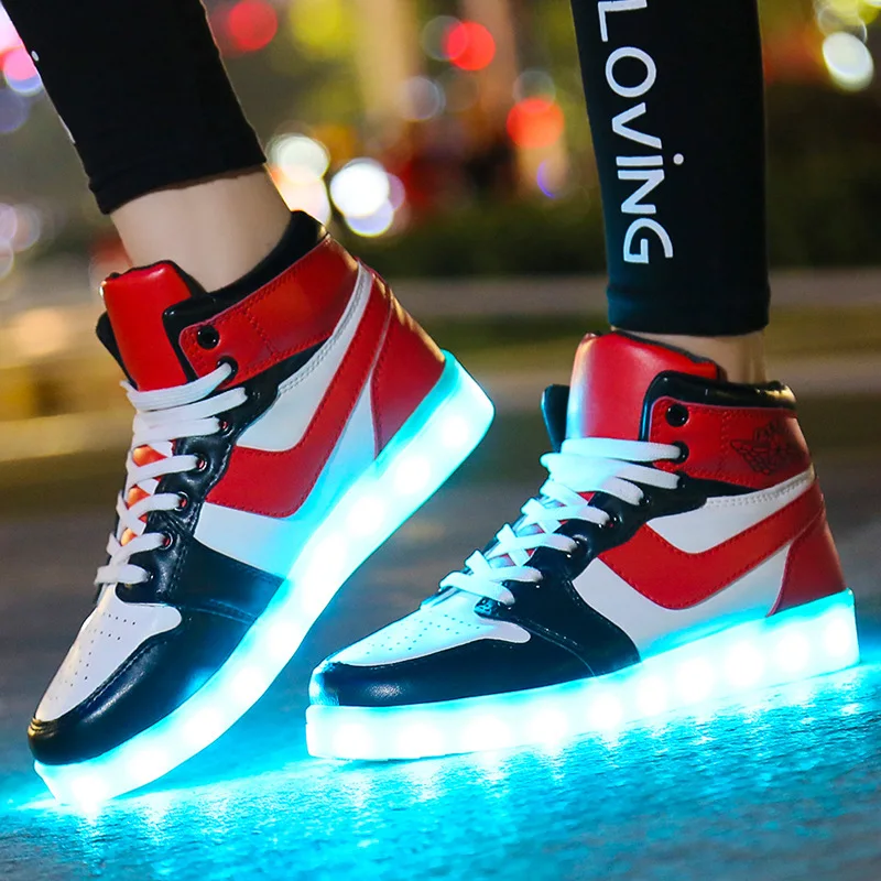 
USB Charge Children Luminous Sneakers Led Shoes for Kids Boys Girls Glowing Lighted Shoes With Lights Casual Shoes 