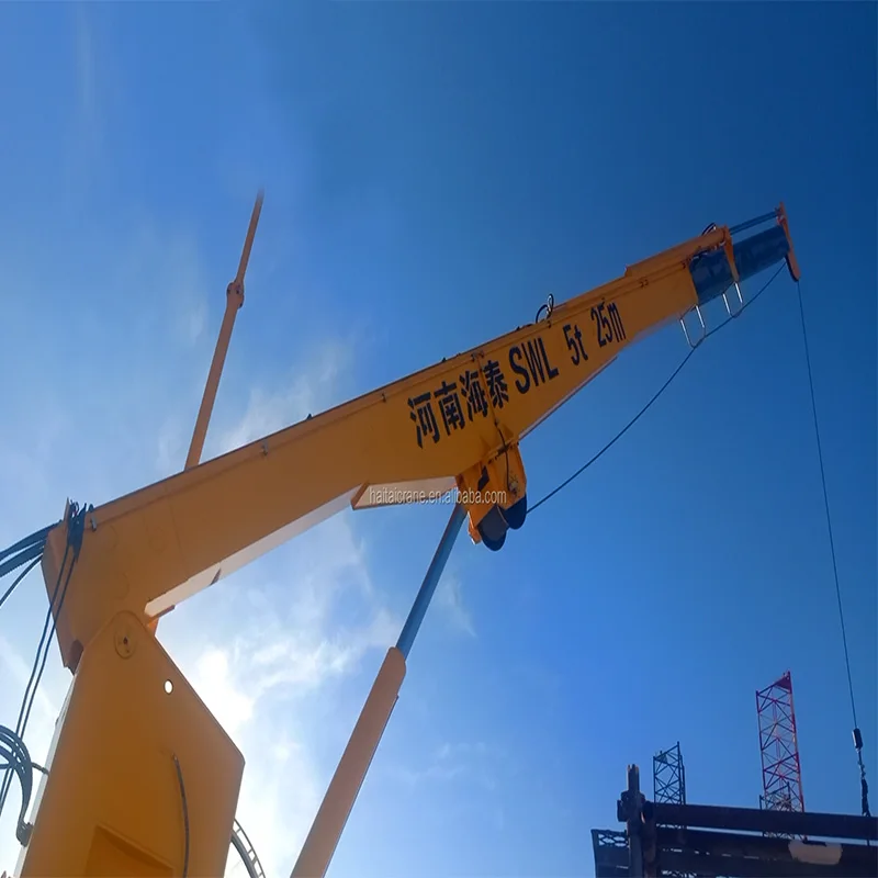Customized design 5 ton marine crane Marine Telescopic deck Crane with factory price