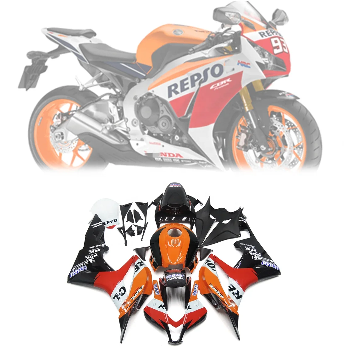 REALZION Подходит для Honda CBR600RR CBR 600 RR 2007 2008 мотоциклетный комплект обтекателей ABS Защита