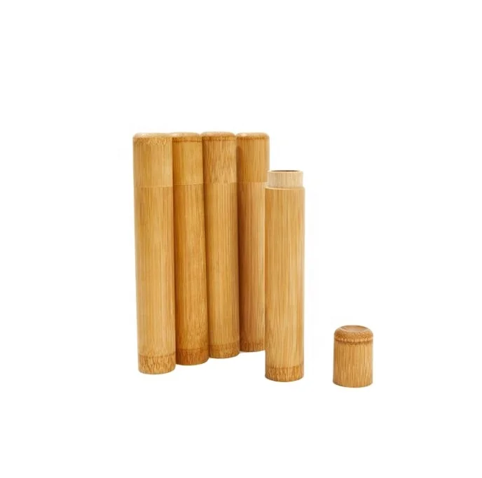 Wholesale bamboo products 2021 lip balm tube case product natural degradable bamboo toothbrush tube for packaging container