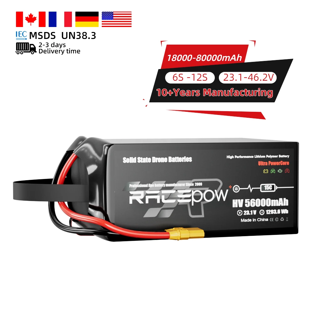 Аккумулятор Racepow полутвердотельный 6S2P/12S 23 1 В 46 2 30Ah 40Ah 56Ah 60Ah