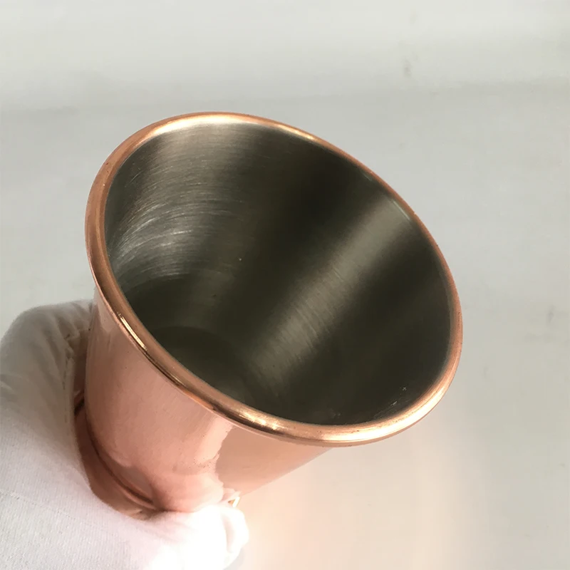 Amazon hot seller  304 Stainless Steel  Moscow Mule Copper Plated Mug Mojito Cocktail Beer Mint Julep Cup
