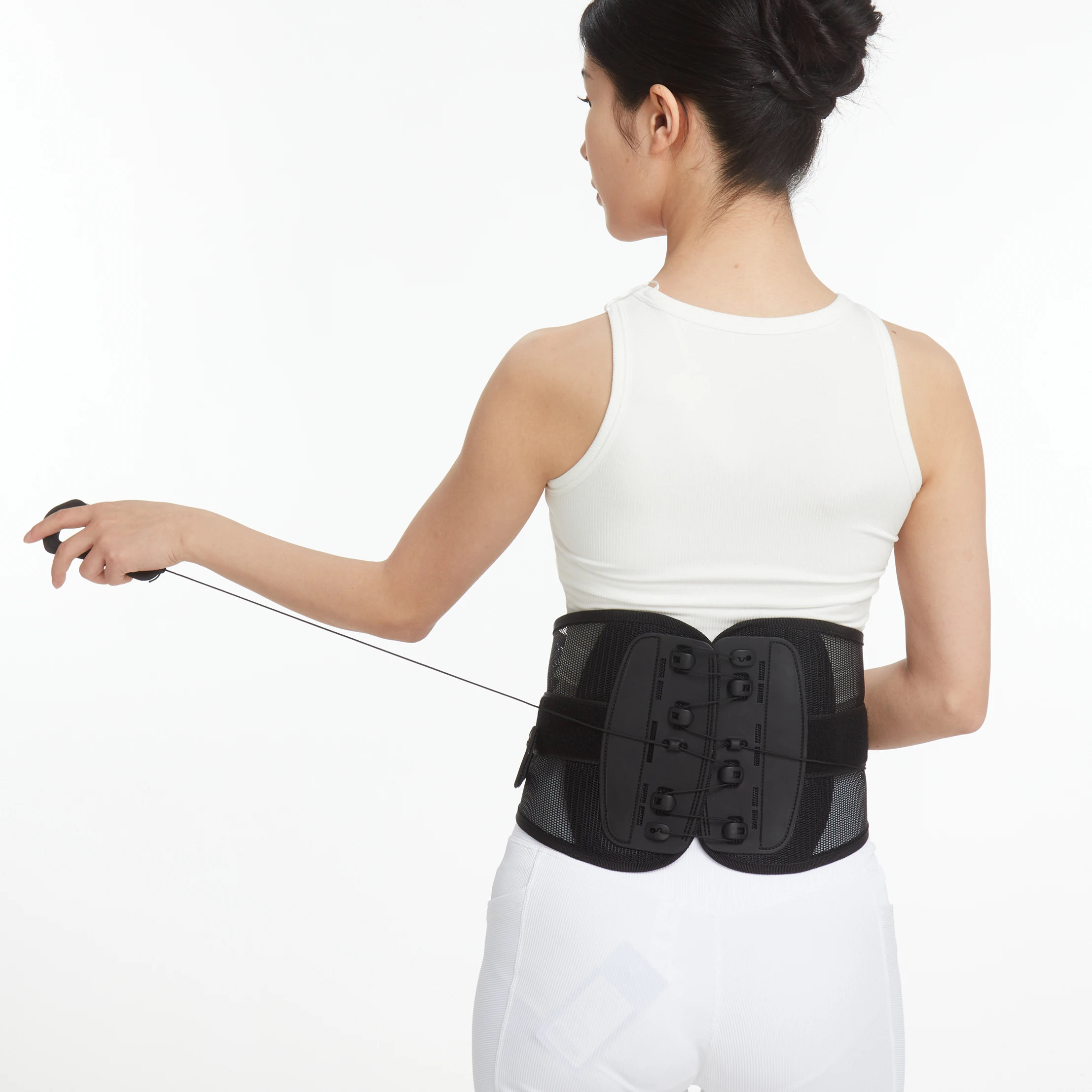 Drawstring Pulley System Medical Waist Belt Adjustable Orthopedic LSO Back Brace Lumbar Support Orthosis
