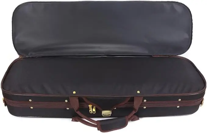 Professional and sturdy violin bag, full size hard protective cover with hygrometer lock compartment, adjustable shoulder strap