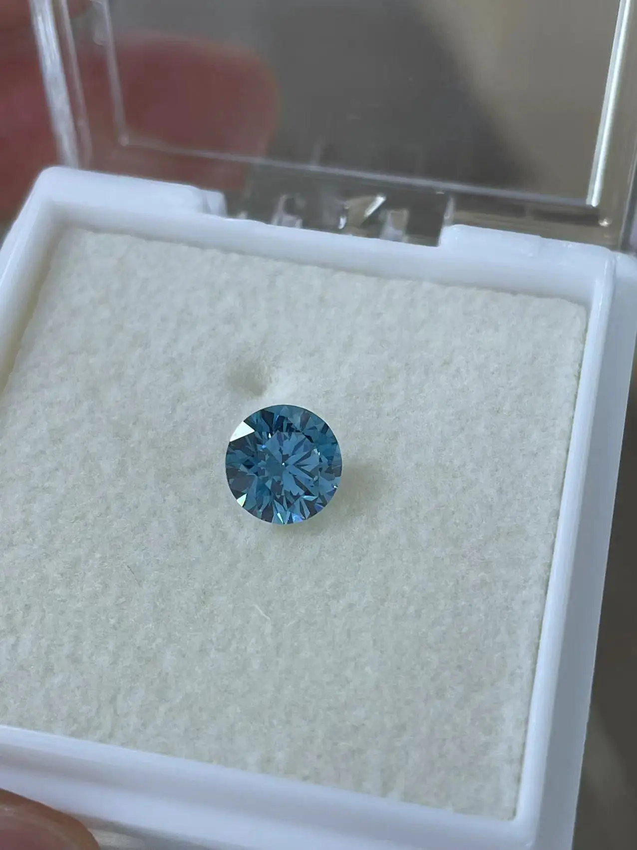 In Stock Customize Diamonds Jewelry VS Fancy Blue Round CVD HPHT Lab Grown Blue Colored Diamonds