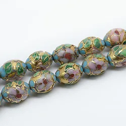 Hot sell exquisite silver cloisonne Muslim Rosary 14x10mm Gold plated Islamic Prayer beaded braceles for Mecca pilgrimage