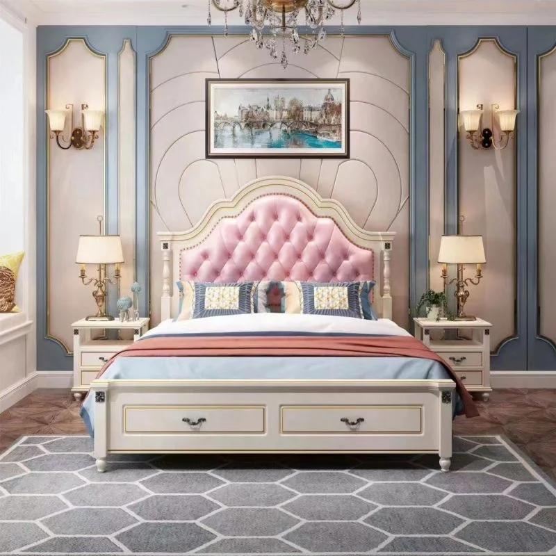 Court style bedroom sets furniture luxury king size bed queen size bed