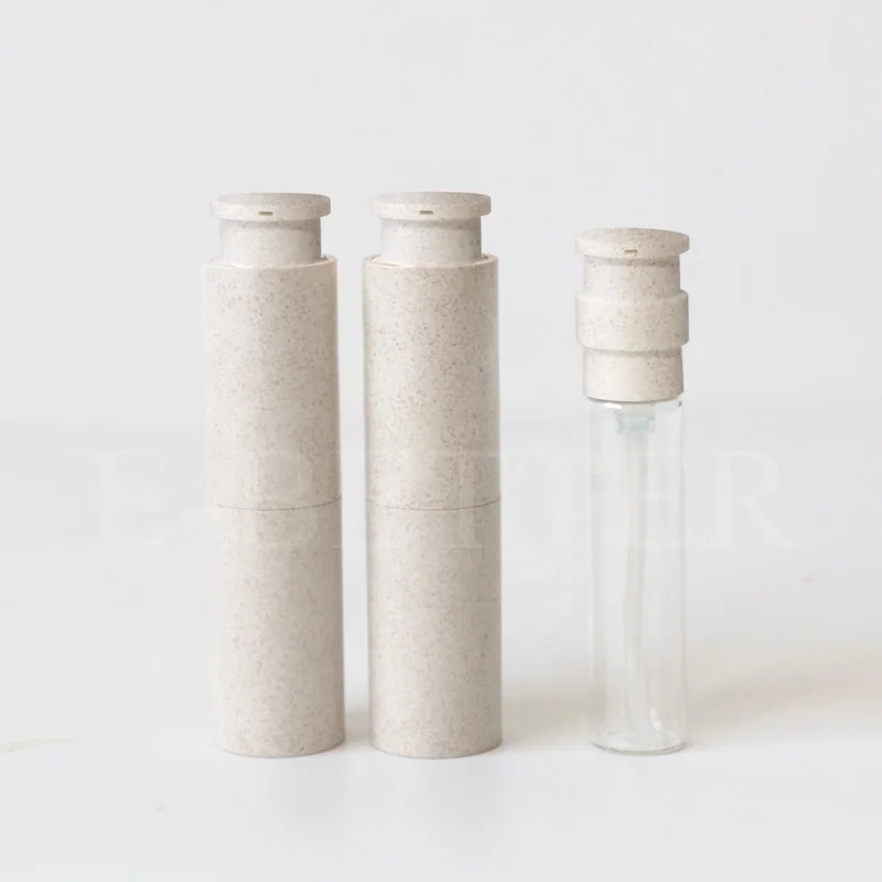 Eco friendly wheat straw 15ml 20ml 30ml biodegradable pump bottle for sunscreen and eye cream