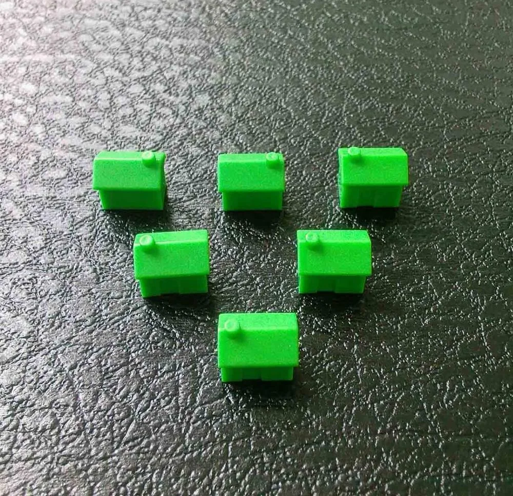 Plastic game accessories parts house and hotel mini board game building shape mini accessories