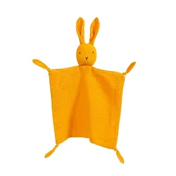Wholesale Lovely Super Soft Touch doll rabbit soothing towel 100% Organic Cotton Muslin Baby Comforter Blanket
