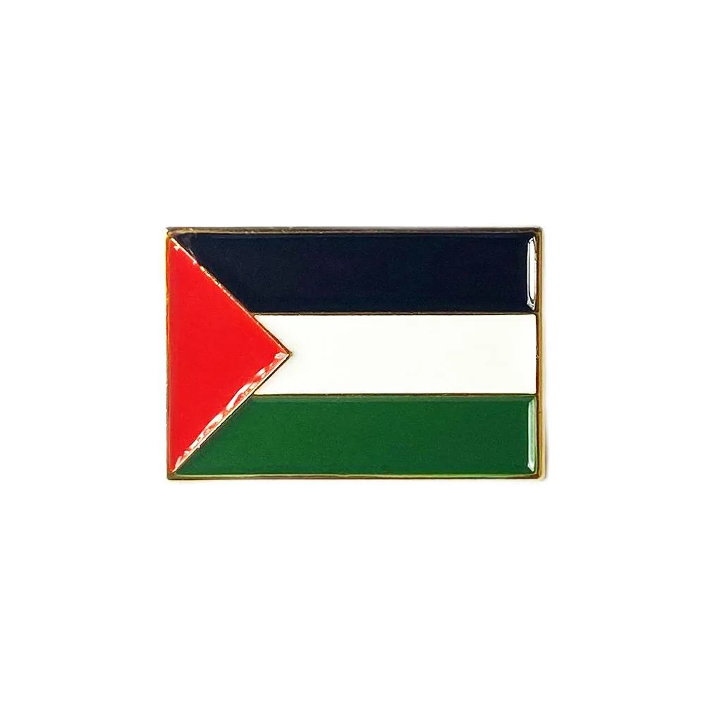 Manufacturers China Enamel Maker Custom Pins Logo Oem Soft Design Men Badges Collection Gaza Free Palestine Flag Lapel Pin