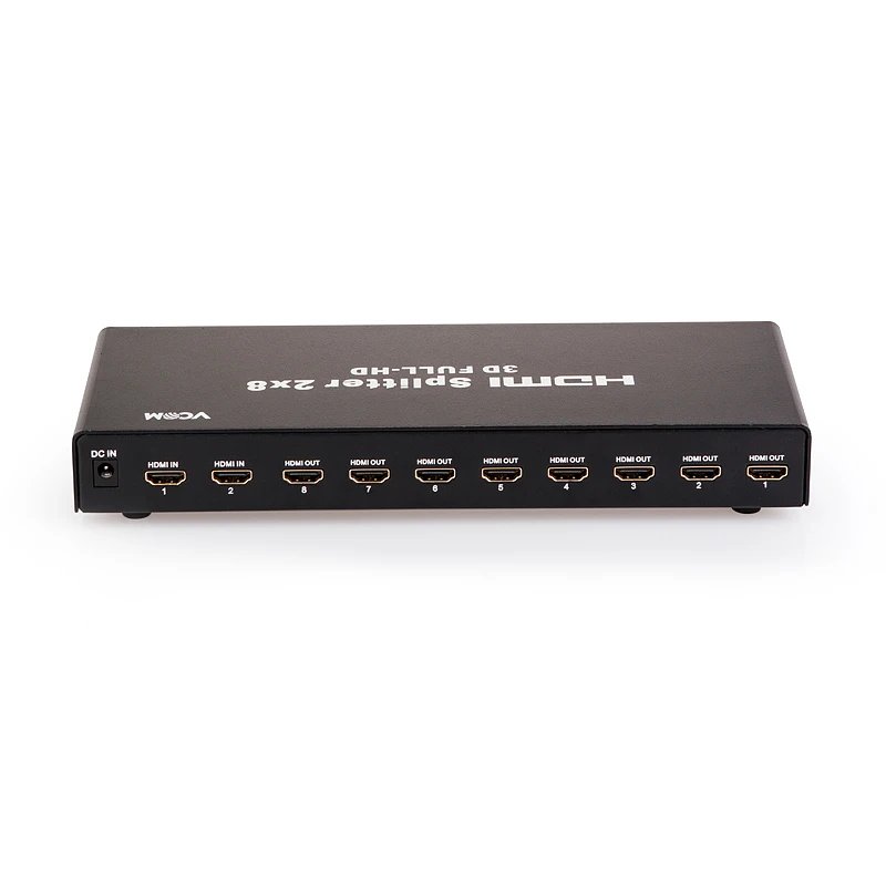 VCOM Switcher 2 In 8 Out 1.4V 1080P HDMI Splitter Switch 8 Way FHD Video with Remote Control Multi Monitor Adapter for PC