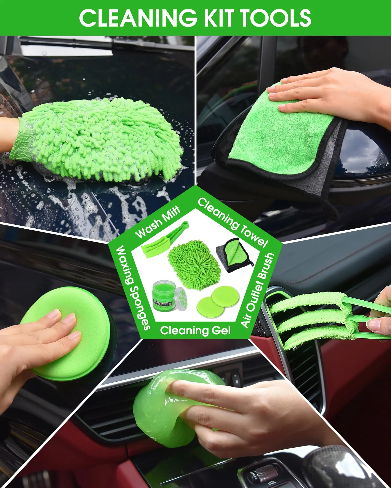 21 piece car cleaning kit car detailing brush