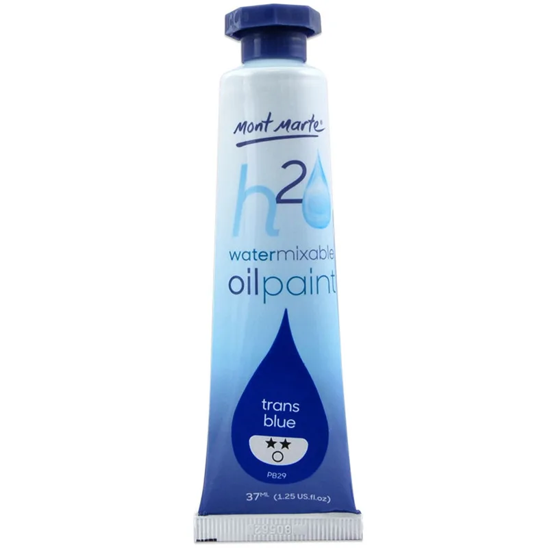 Mont Marte Water Mixable Oil Paint 37ml - Trans Blue oil paint