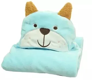 Super soft new born blanket warm cartoon animal infants plush wearable bathrobe blankets coral fleece baby hooded bath towel
