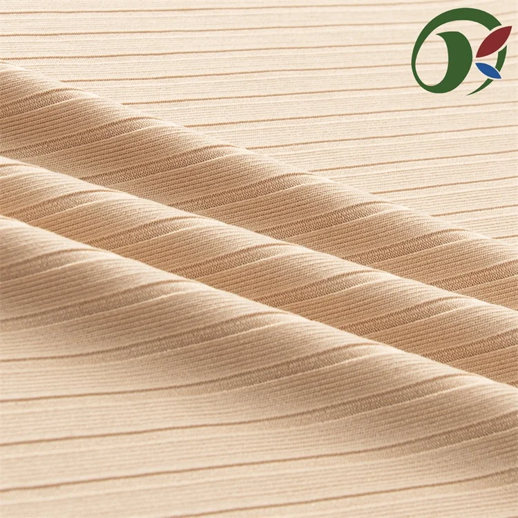 Milk Silk Pit Strips 95% Polyester 5% Spandex Stretch Ribbed Knitted Fabric Material Suitable for clothing