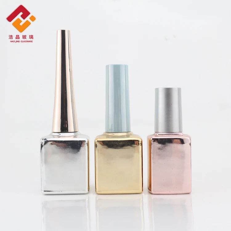 
New Design 15Ml Empty Uv Gel Rose Gold Silver Gold Nail Polish Bottle With Brush 